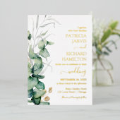 Invitation En Aluminium Eucalyptus Mariage vert (Debout devant)