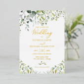 Invitation En Aluminium Eucalyptus Mariage vert Aquarelle (Debout devant)