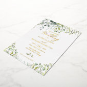 Invitation En Aluminium Eucalyptus Mariage vert Aquarelle (Rotation)