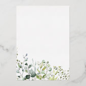 Invitation En Aluminium Eucalyptus Mariage vert Aquarelle (Verso)