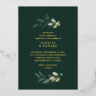 Invitation En Aluminium Eucalyptus moderne élégant minimal mariage vert fo