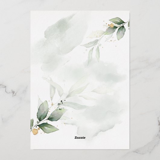 Invitation En Aluminium Eucalyptus moderne mariage minimal élégant (Verso)