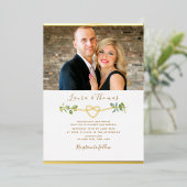 Invitation En Aluminium Eucalyptus Photo Mariage Gold (Debout devant)