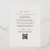 Invitation En Aluminium Eucalyptus rustique et RSVP Mariage de code QR (Verso)