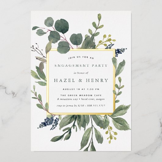 Invitation En Aluminium Eucalyptus & Sage (Recto)