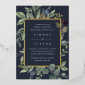 Invitation En Aluminium Eucalyptus & Sage | Mariage botanique vert (Recto)