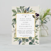 Invitation En Aluminium Eucalyptus & Sage Première Communion Sainte (Debout devant)