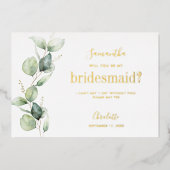 Invitation En Aluminium Eucalyptus Serez-Vous Ma Proposition De Mineure (Recto)