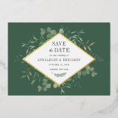 Invitation En Aluminium Eucalyptus Verdure Botanique Enregistrer la date O (Recto)