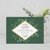 Invitation En Aluminium Eucalyptus Verdure Botanique Enregistrer la date O (Debout devant)