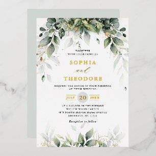 Invitation En Aluminium Eucalyptus Verdure Gomme Botanique Mariage Rustiqu