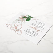 Invitation En Aluminium Eucalyptus Verdure Mariage géométrique Rose or (Rotation)
