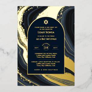 Invitation En Aluminium Événement Bar Mitzvah personnalisable et élégant m