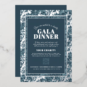 Invitation En Aluminium Événement de dîner de gala à motif botanique gris