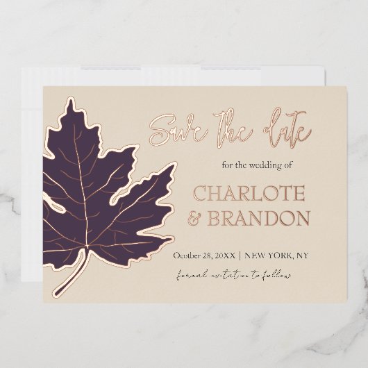 Invitation En Aluminium Événement de mariage à feuille d'érable automne po (Enveloppe)