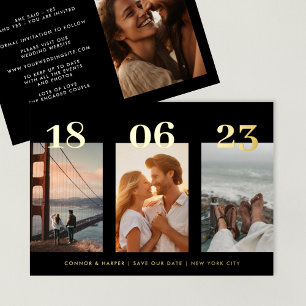 Invitation En Aluminium Événement de mariage photo Premium GOLD FOUR Enreg