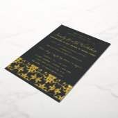 Invitation En Aluminium Événement de workshop classique en damas noir or f (Rotation)