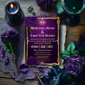 Invitation En Aluminium Exquise Gothique Purple & Or Crâne et os
