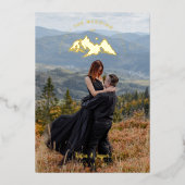 Invitation En Aluminium Exquisite  Cool Rustic Mountains Photo in Brown (Recto)