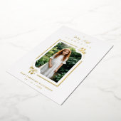 Invitation En Aluminium Exquisite Gold Botanical Frame First Communion (Rotation)