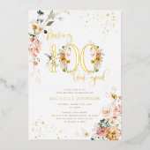 Invitation En Aluminium Fabriquant 100 Beau Or Floral Rose (Recto)