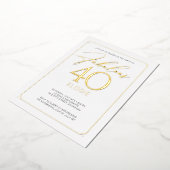 Invitation En Aluminium Fabuleux 40 Elégant 40e Anniversaire Foil Invitati (Rotation)