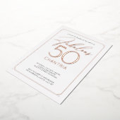 Invitation En Aluminium Fabuleux 50 Elégant 50e Anniversaire Foil Invitati (Rotation)