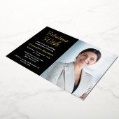 Invitation En Aluminium Fabuleux 50e anniversaire Photo Black Gold (Rotation)