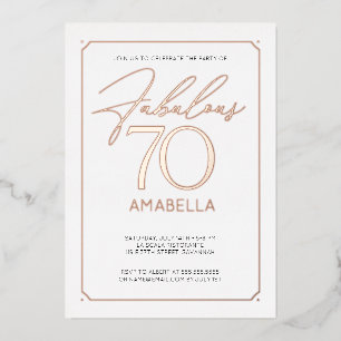 Invitation En Aluminium Fabuleux 70 Elégant 70e Anniversaire Foil Invitati