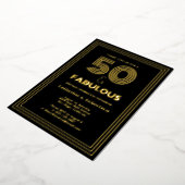 Invitation En Aluminium Fabuleux Retro Art Déco 50e anniversaire Luxe (Rotation)