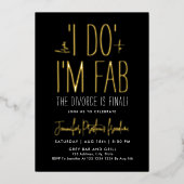 Invitation En Aluminium Fabuleux Soirée Divorce Noir Et Blanc (Recto)