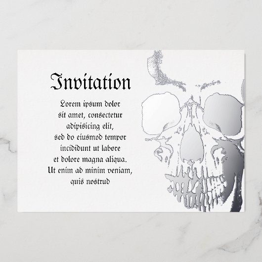 Invitation En Aluminium Face du crâne (Recto)