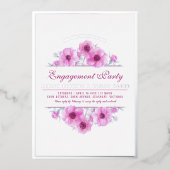 Invitation En Aluminium Faire à base de fleurs d'anémone rose aquarelle en (Recto)