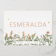Faire annonce de naissance florale pêche à la feui
