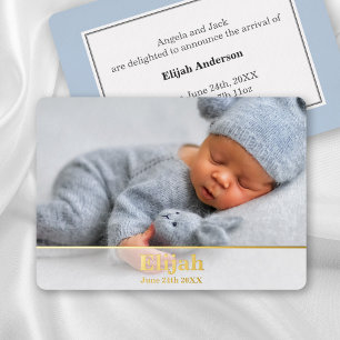 Invitation En Aluminium Faire Annonce de Naissance Moderne - Bébé Garçon