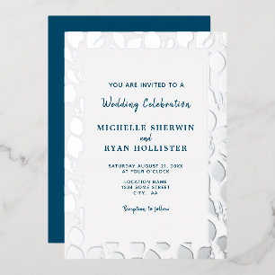 Invitation En Aluminium Faire Cadre Botanique de Mariage aux Feuilles d'Ar