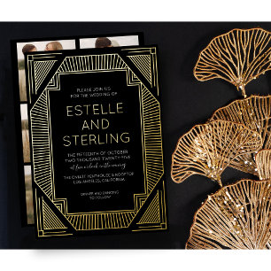 Invitation En Aluminium Faire forme géométrique de feuille de mariage Phot