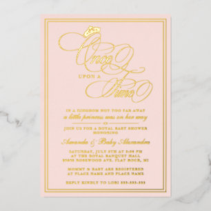 Invitation En Aluminium Faire Il était Une Fois Princesse Baby Shower