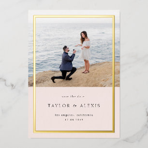 Invitation En Aluminium Faire part de date de mariage avec cadre minimalis