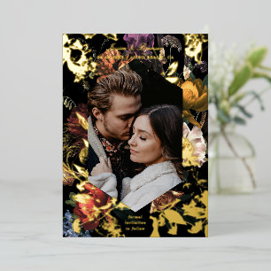 Invitation En Aluminium Faire part de date de mariage floral romantique so