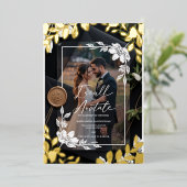 Invitation En Aluminium "Faire-part de mariage en acrylique floral Boho Ch (Debout devant)