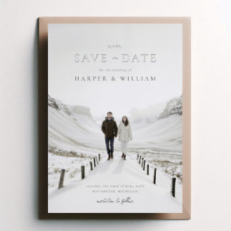 Invitation En Aluminium faire part de mariage hivernal foto