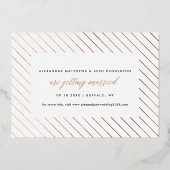 Invitation En Aluminium Faire part de mariage photo écriture dorée en feui (Verso)