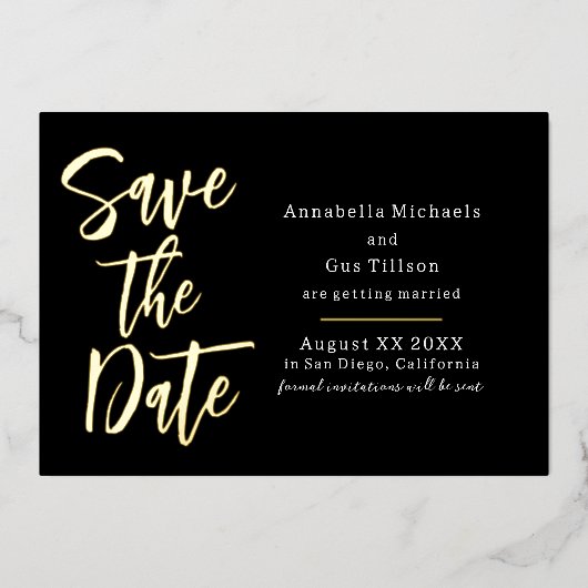 Invitation En Aluminium Faire part moderne de date à sauvegarder en grande (Recto)