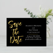 Invitation En Aluminium Faire part moderne de date à sauvegarder en grande (Debout devant)