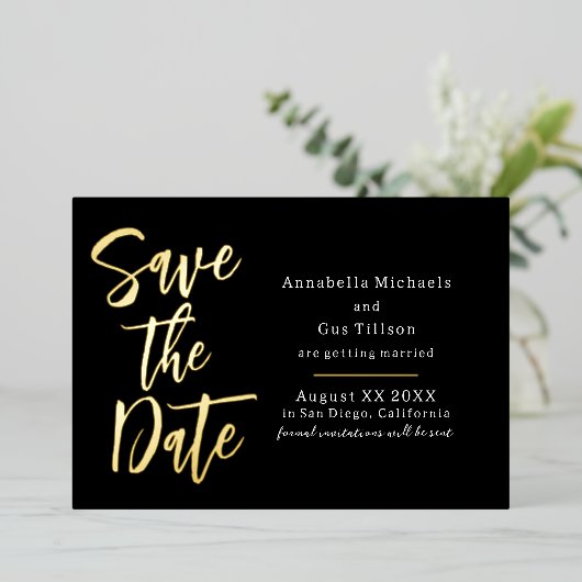 Invitation En Aluminium Faire part moderne de date à sauvegarder en grande (Debout devant)