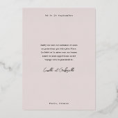 Invitation En Aluminium Faire partie de la Renaissance fantaisiste en ou r (Verso)