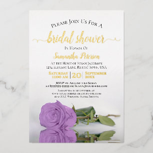 Invitation En Aluminium Faire rose violette lilas Mariage Fête Or