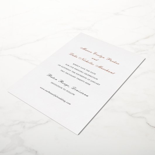 Invitation En Aluminium Faire un mariage traditionnel Enregistrer la date (Rotation)