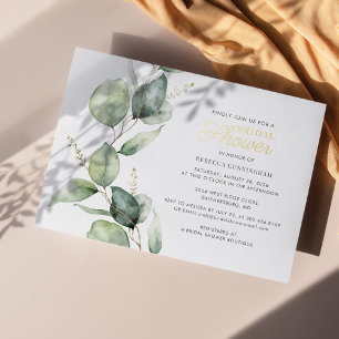 Invitation En Aluminium Fairepart Mariage feuille verte Eucalyptus écritur